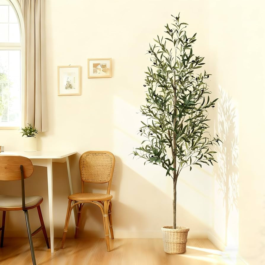6ft Faux Olive Tree, Artificial Olive Tree Indoor, High Imitation Silk Plant Artificial Plants wi... | Amazon (US)