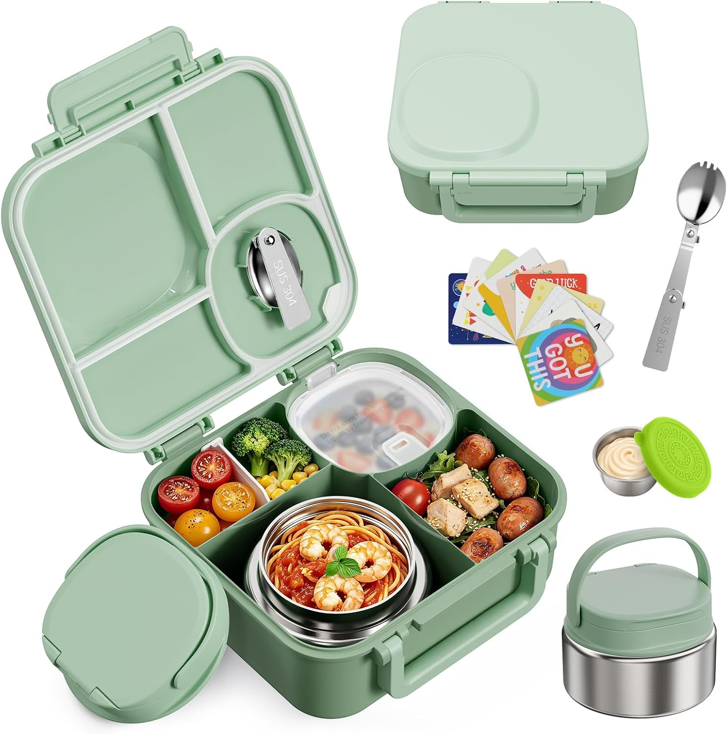 wiwens Kids Bento Lunch Box with Soup Thermo Food Lunch Container for Kid | Amazon (US)
