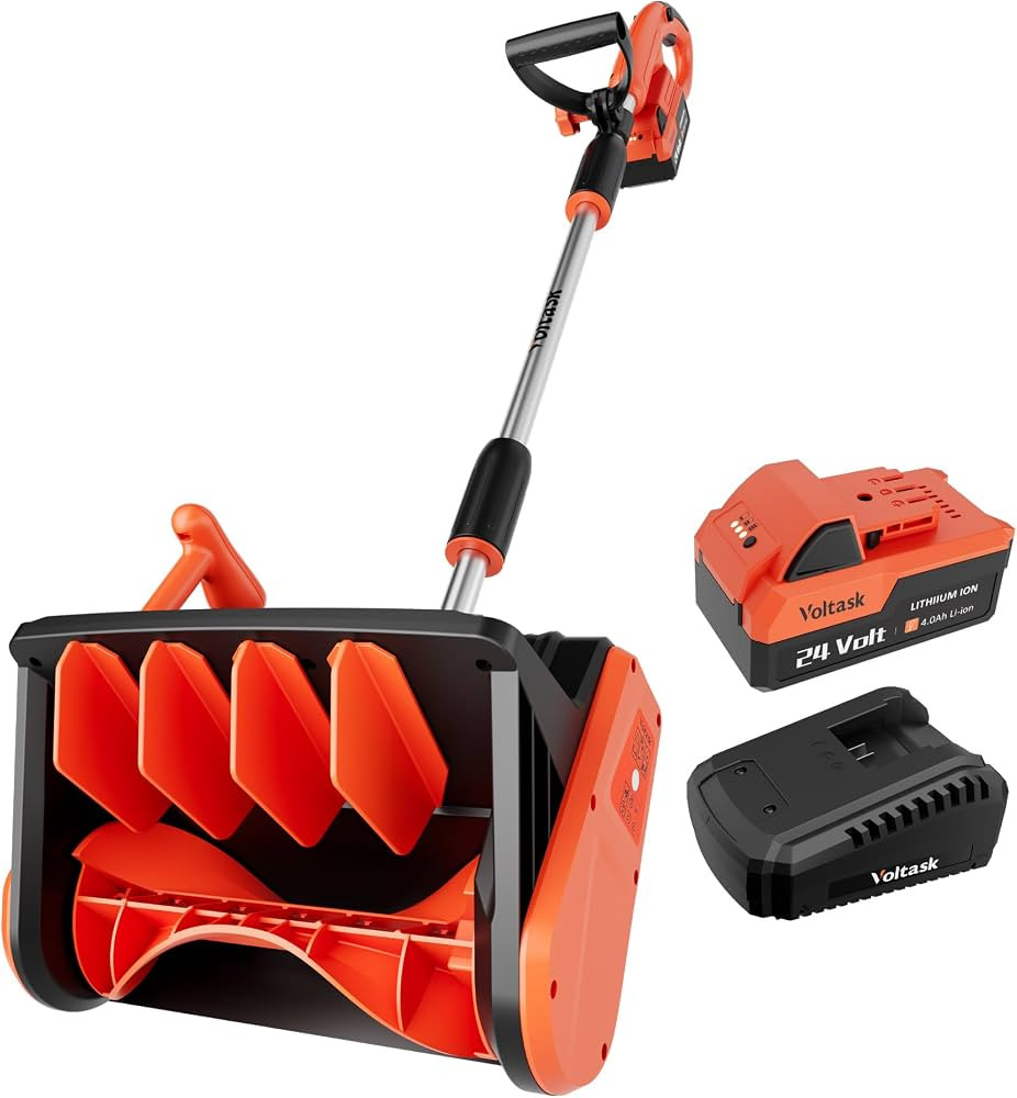 Amazon.com: VOLTASK Cordless Snow Shovel, 24V | 13-Inch | 4-Ah Cordless Snow Blower, Battery Snow... | Amazon (US)