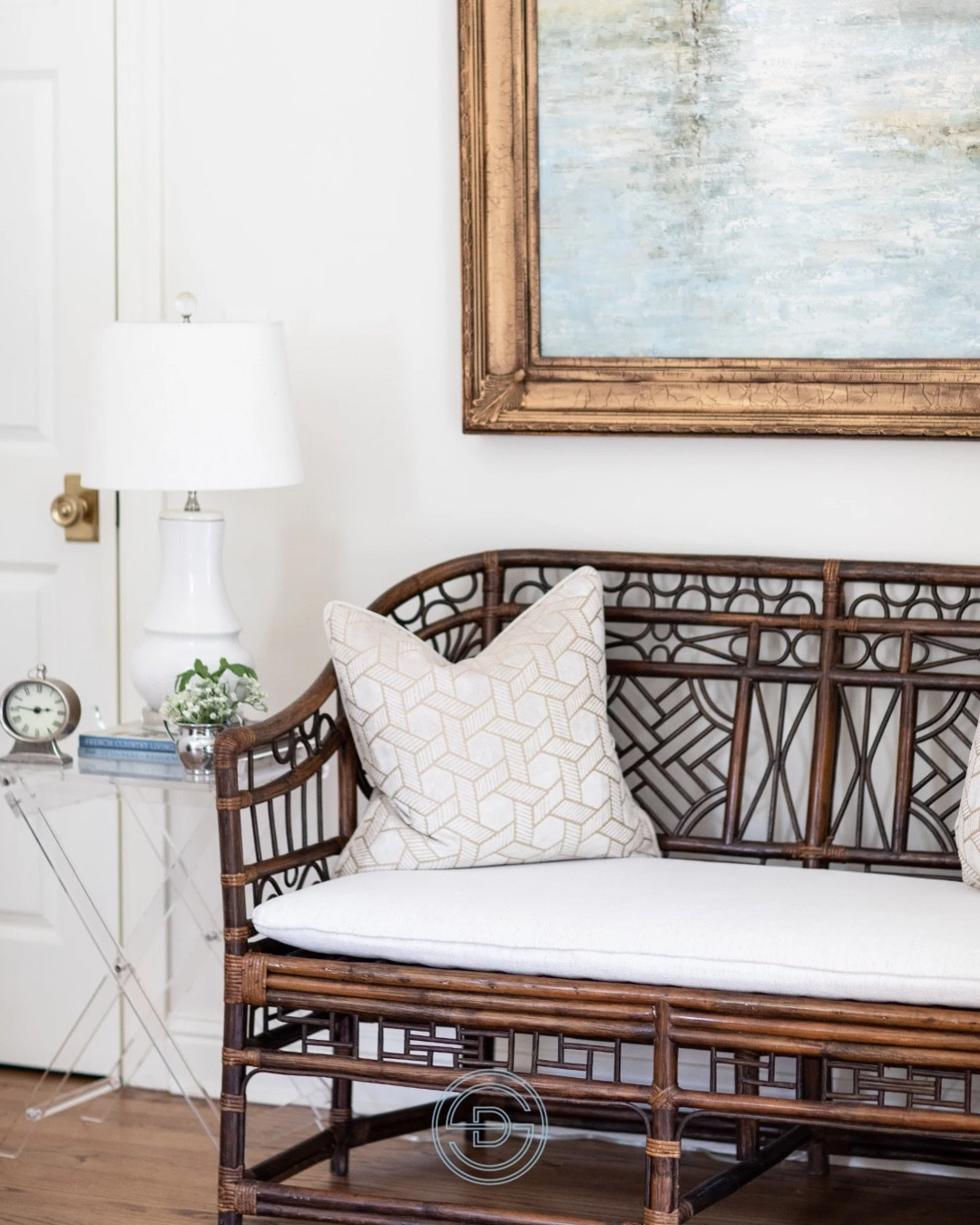 
A little old, a little new… and just the right amount of curated charm. This sitting area came together with pieces that tell a story while still feeling fresh and intentional.

Chippendale bamboo bench | Grandmillennial home | classic home decor 

#LTKHome