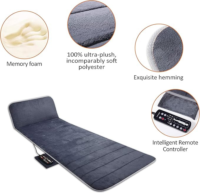 Snailax Memory Foam Massage Mat with Heat, 6 Therapy Heating pad,10 Vibration Motors Massage Matt... | Amazon (US)