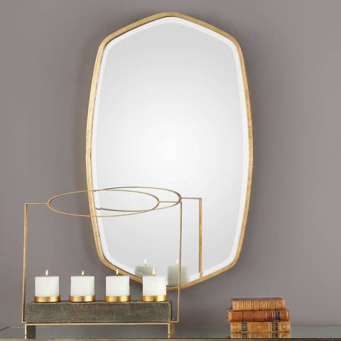 Duronia Antique Gold Leaf 22 1/4" x 36 1/4" Wall Mirror | Lamps Plus