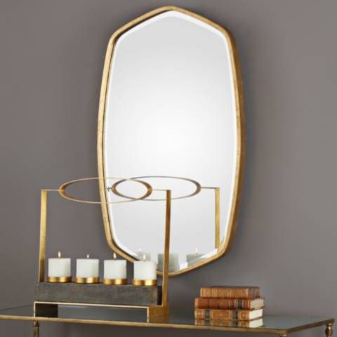 Duronia Antique Gold Leaf 22 1/4" x 36 1/4" Wall Mirror | Lamps Plus