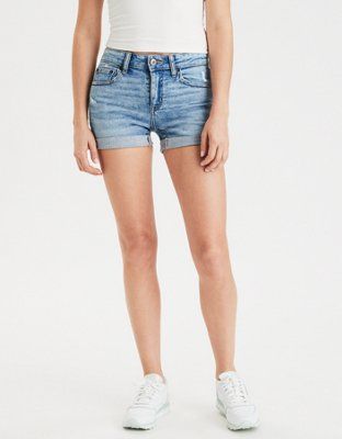 AE Ne(x)t Level Denim Midi Short | American Eagle Outfitters (US & CA)