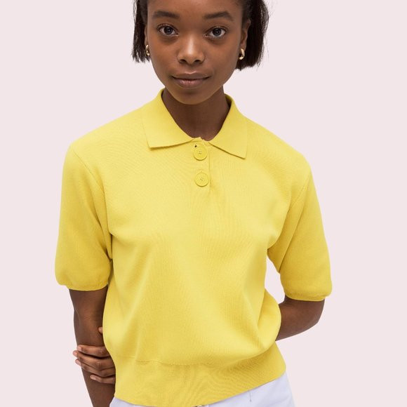 Kate Spade Yellow Solid Polo Sweater | Poshmark