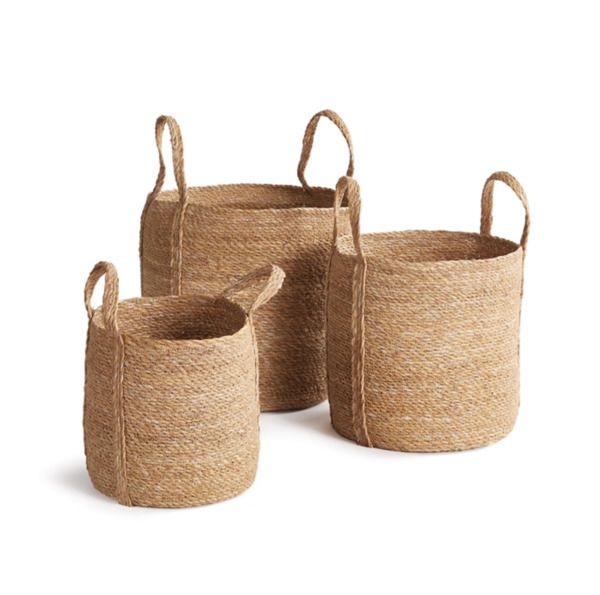 Seagrass Round Baskets W/ Long Handles St/3 | Scout & Nimble