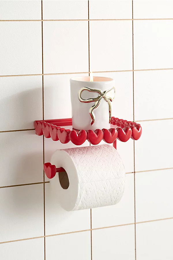 Eloise Heart Trim Toilet Paper Holder & Storage Shelf | Urban Outfitters (US and RoW)