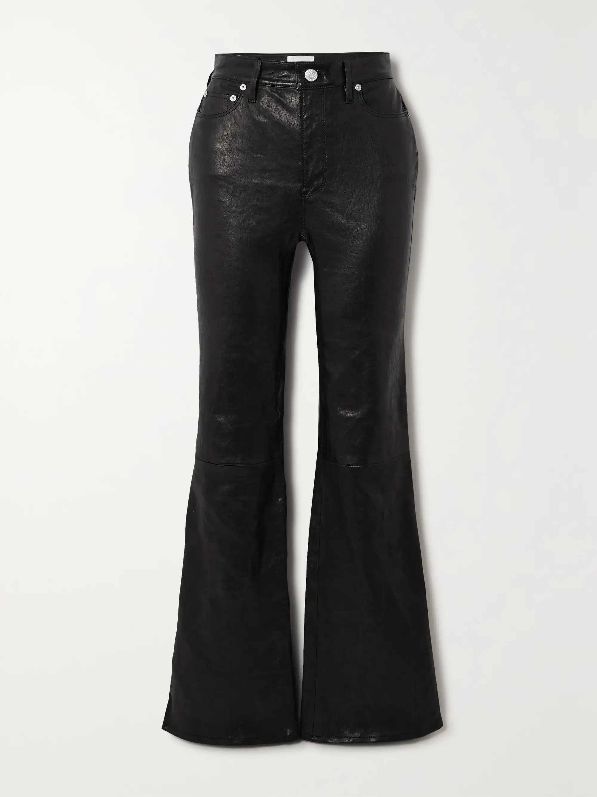 The Slim Stacked paneled leather bootcut pants | NET-A-PORTER (US)