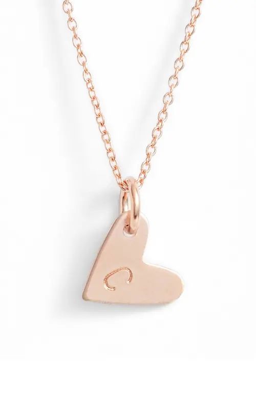 Nashelle Initial Heart Pendant Necklace in Rose Gold/C at Nordstrom | Nordstrom