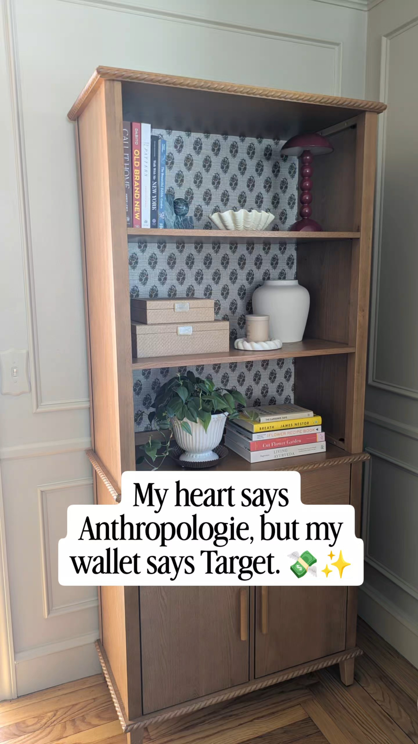 I’ve been eyeing those $$$$ patterned cabinets for months, but I just couldn't pull the trigger. So, I took matters (and some peel-and-stick wallpaper) into my own hands!Who says you can't have a designer home on a budget? #TargetHack #AnthropologieDupe #DIYHomeDecor #BudgetInterior #PeelAndStickWallpaper #FurnitureFlip

#LTKHome