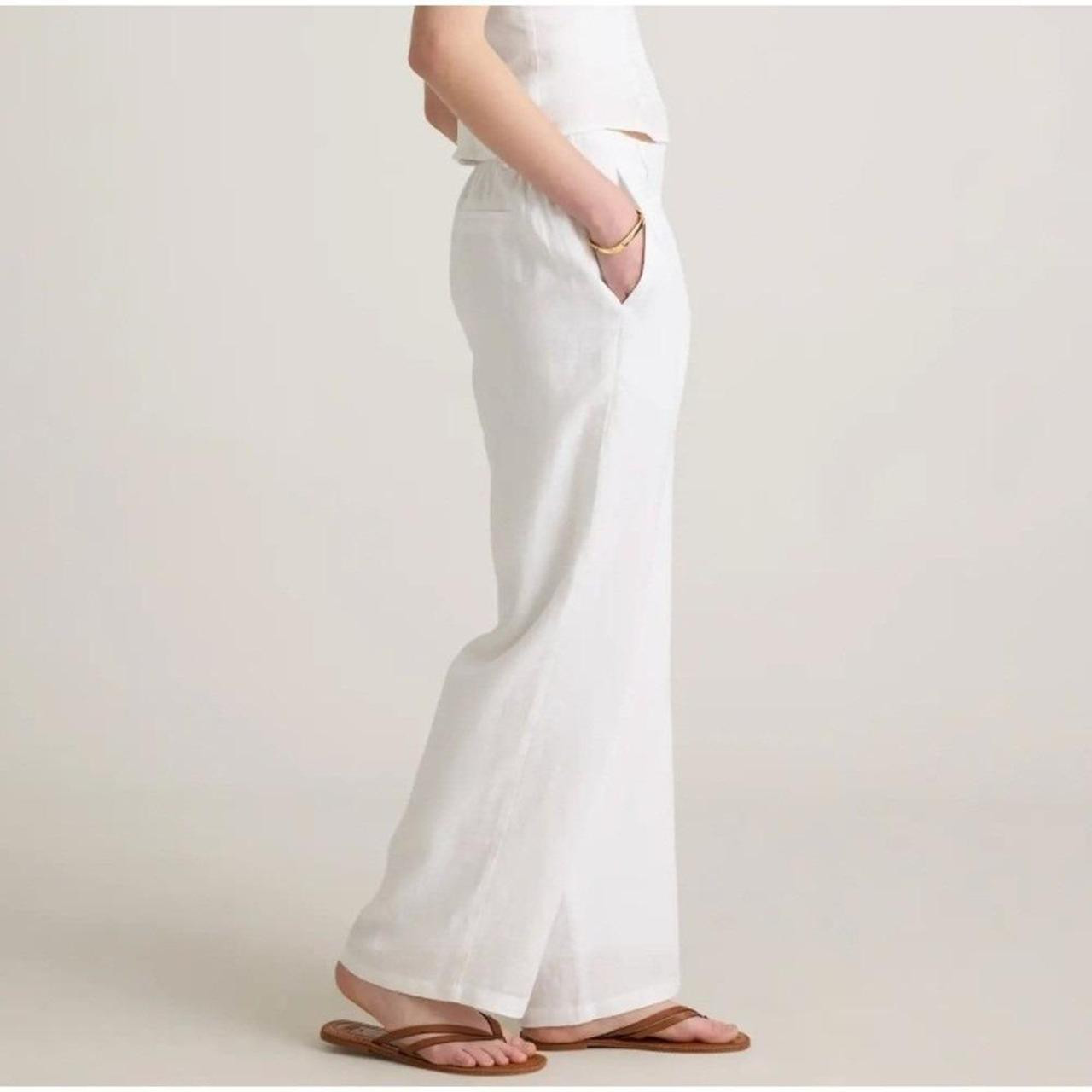Quince Women's Tailored trousers - White - 0 | Depop US