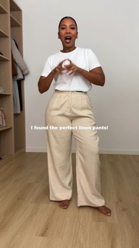 The PERFECT linen tailored pants?

#LTKfindsunder100 #LTKVideo