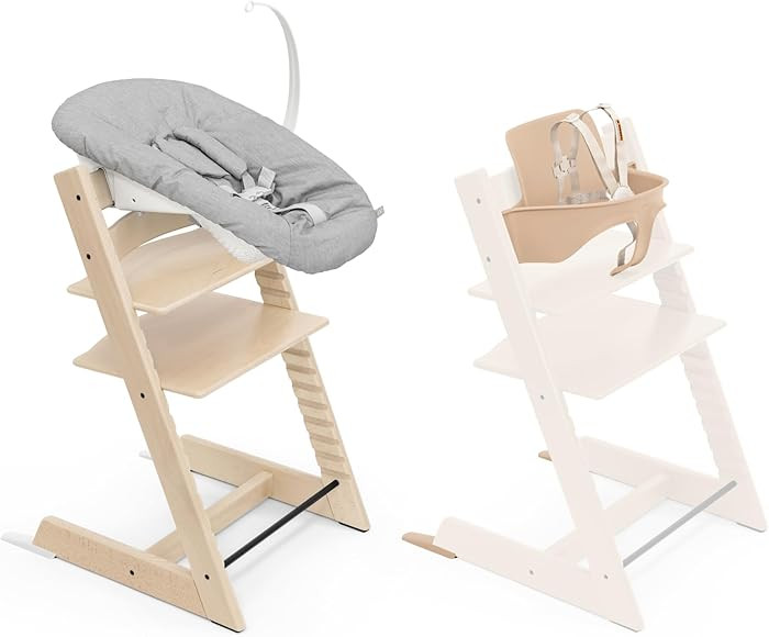 Stokke Tripp Trapp High Chair 2, Natural (Includes Chair & Baby Set) with Newborn Set - Safe, Adj... | Amazon (US)