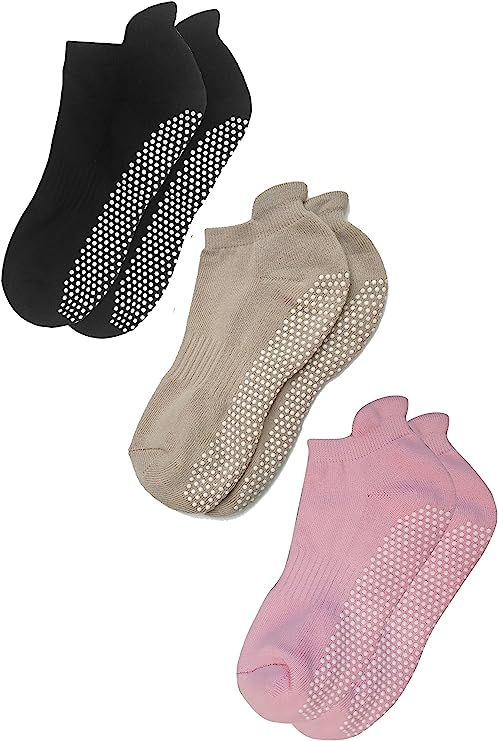 RATIVE Anti Slip Non Skid Barre Yoga Pilates Hospital Socks with grips for Adults Men Women | Amazon (US)