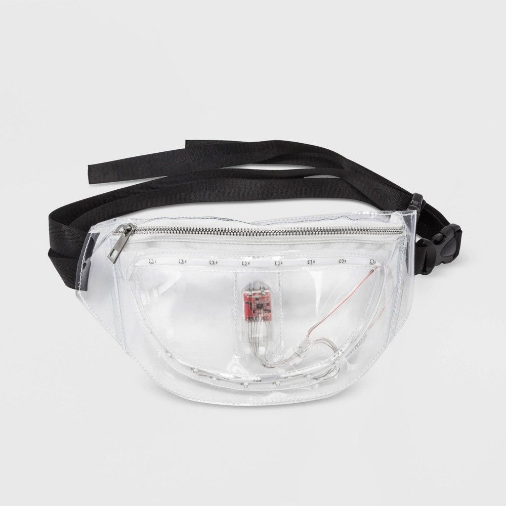 Stella & Max Women's Clear Fanny Pack with 16 Different Light Up Settings - Black | Target