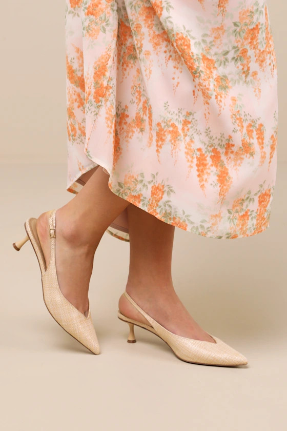 Sonny Natural Raffia Pointed-Toe Slingback Pumps | Lulus