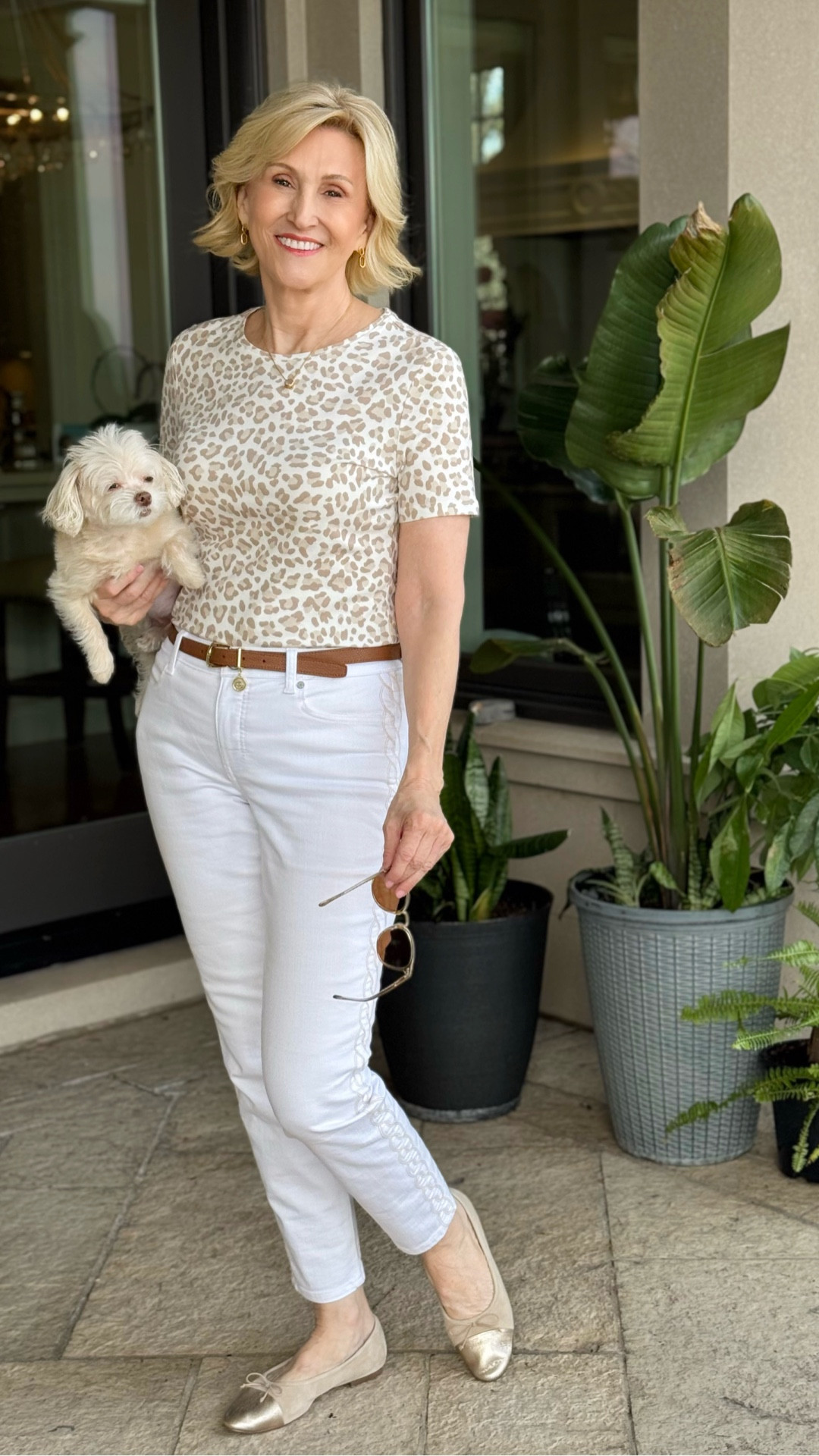 Some outfits just feel like an easy confidence boost the moment you put them on 🐆✨

This leopard print tee from Talbots paired with crisp white pants and classic ballet flats is exactly that kind of look. A little bit playful, a little bit polished, and so easy to wear from morning coffee to an afternoon out and about.

Simple pieces, a fun print, and a timeless finish — definitely one of those outfits I’ll never get tired of reaching for 🤍


#LTKootd #LTKOver40 #LTKSeasonal