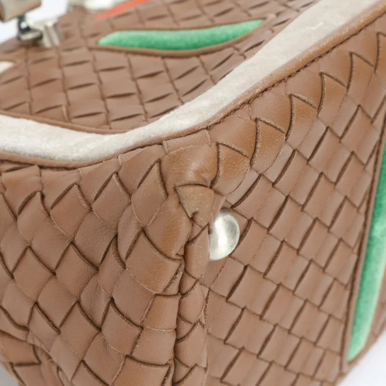 Pre-Owned Bottega Veneta Intrecciato Leather Handbag Tote Bag Genuine Brown Women's (Good) | Walmart (US)