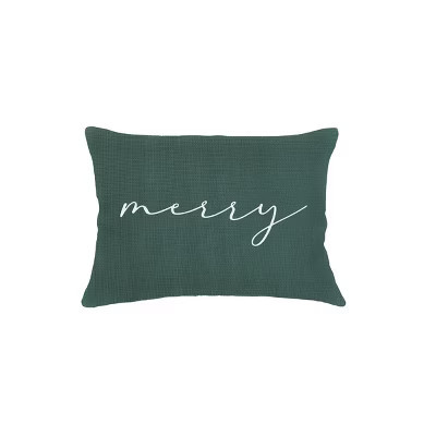 Emerald Green Merry Linen Pillow 14x20 Green / 14x20 / Down Insert | Target
