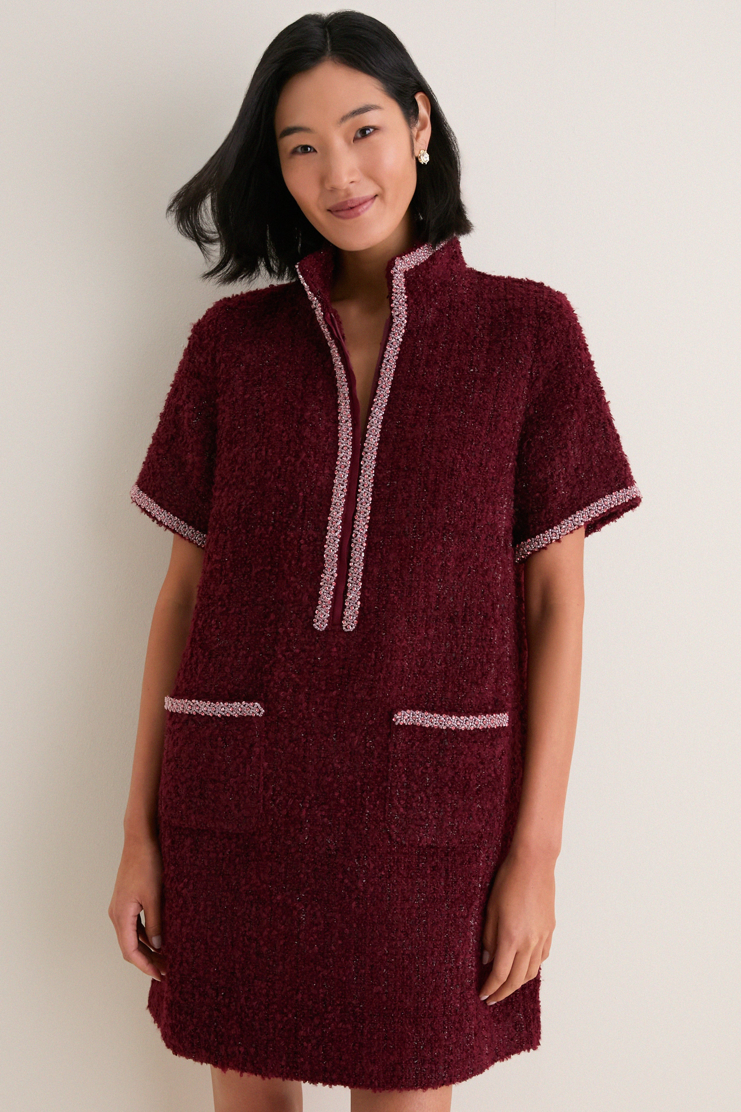 Wine Tweed Ophelia Dress | Tuckernuck (US)
