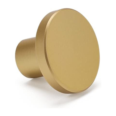 Modern Brushed Brass Gold Round Cabinet Kitchen Knobs Dresser Drawer Cupboard Pulls Furniture Har... | Amazon (CA)