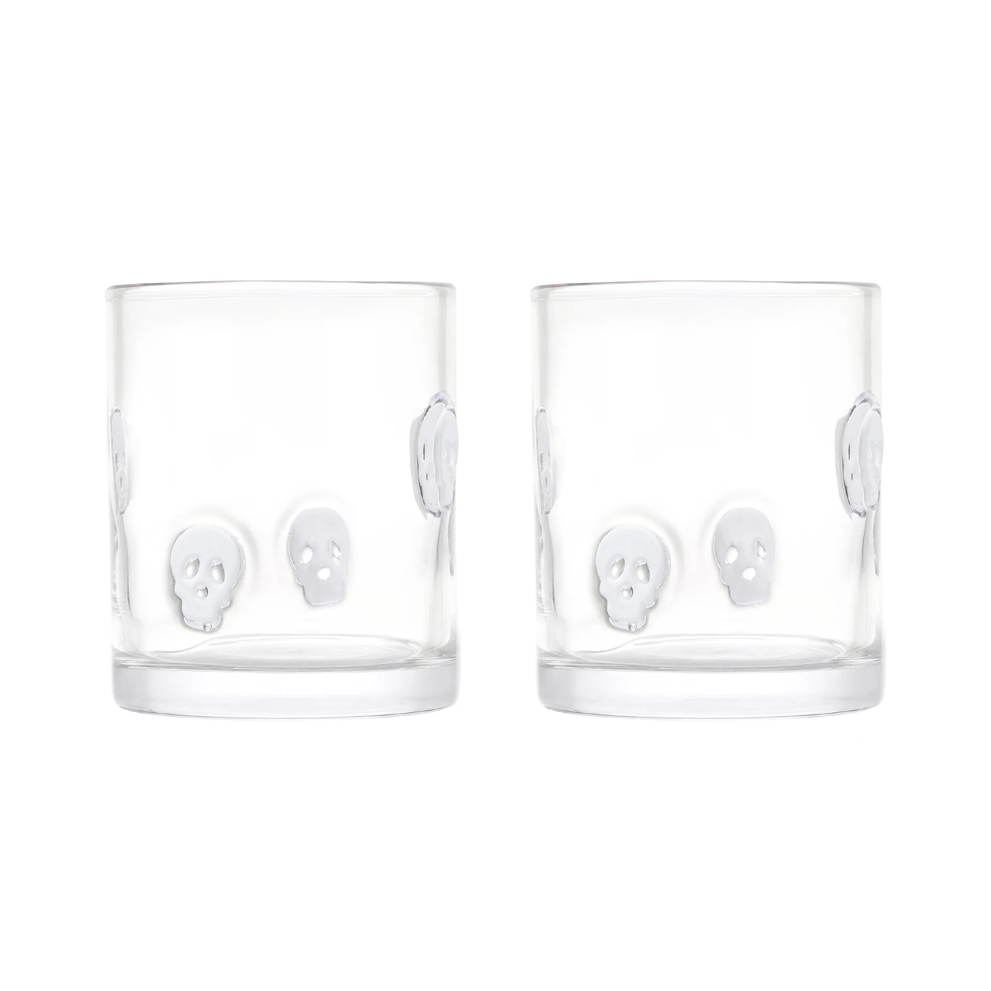 Thyme & Table 12 fl oz Halloween White Skull Charm Drinking Glasses, Set of 2 | Walmart (US)