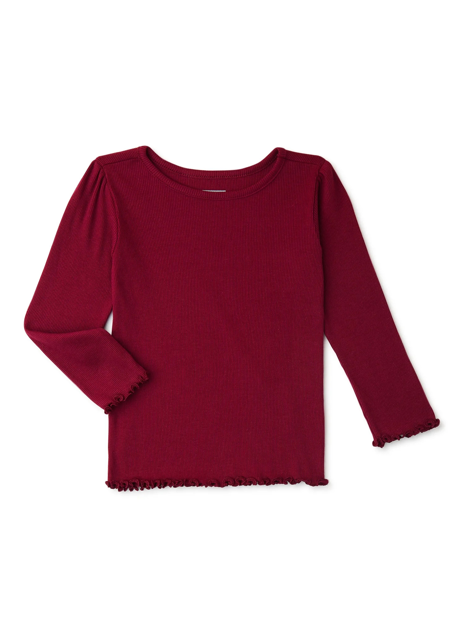 Garanimals Baby and Toddler Girls Long Sleeve Solid Rib T-Shirt, Sizes 12 Months-5T | Walmart (US)