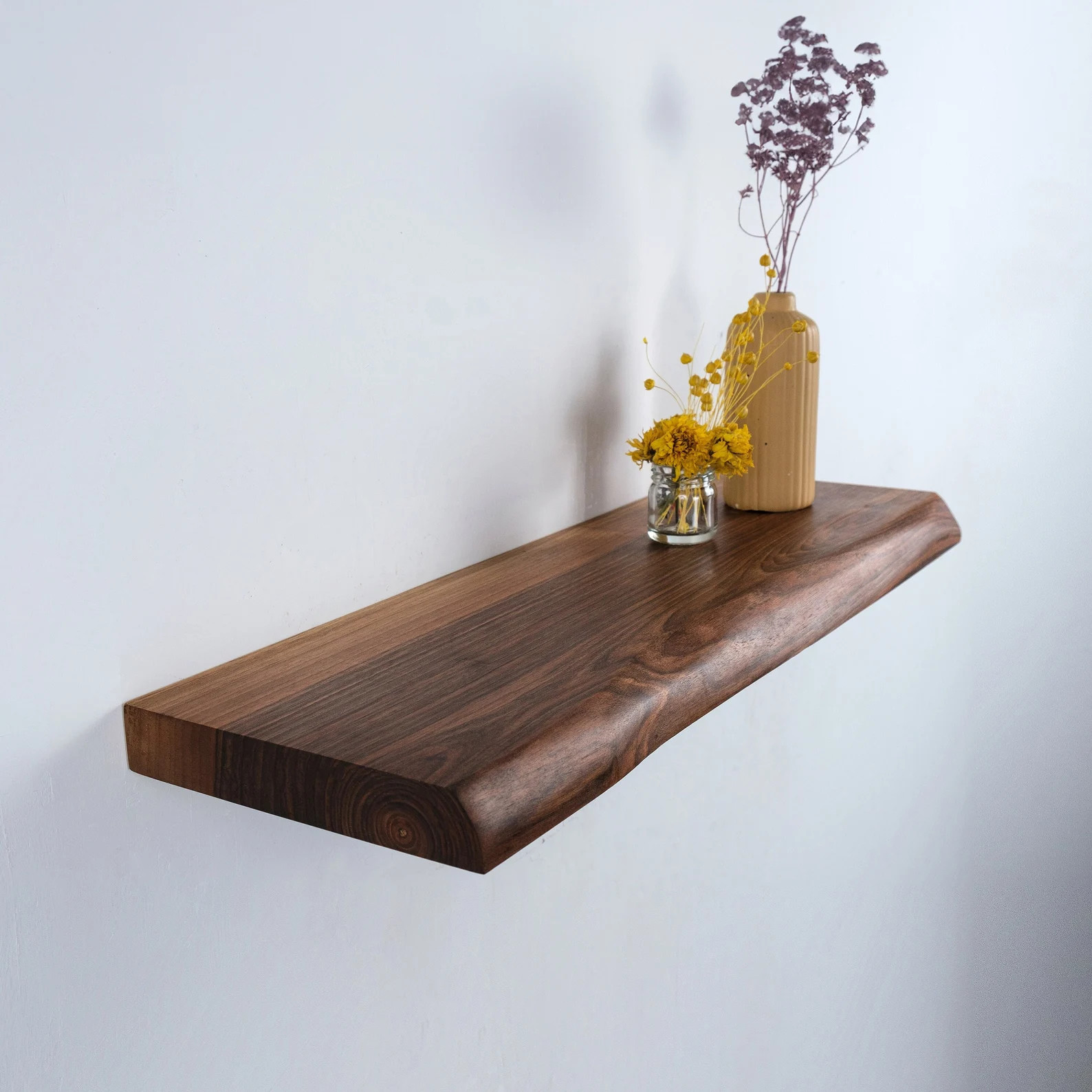 Elegant Live Edge Walnut Shelves , Natural Long Floatig Shelves ,Farmhouse Shelf ,Shelves for Bed... | Etsy (Global)