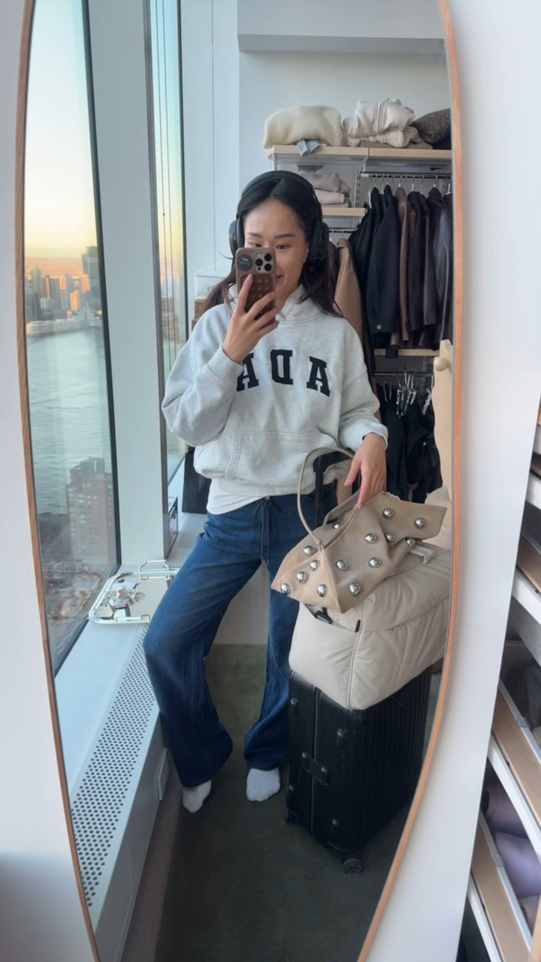 Airport fit. Sweatpants jeans! 

#LTKdayinmylife #LTKWorkwear #LTKTravel