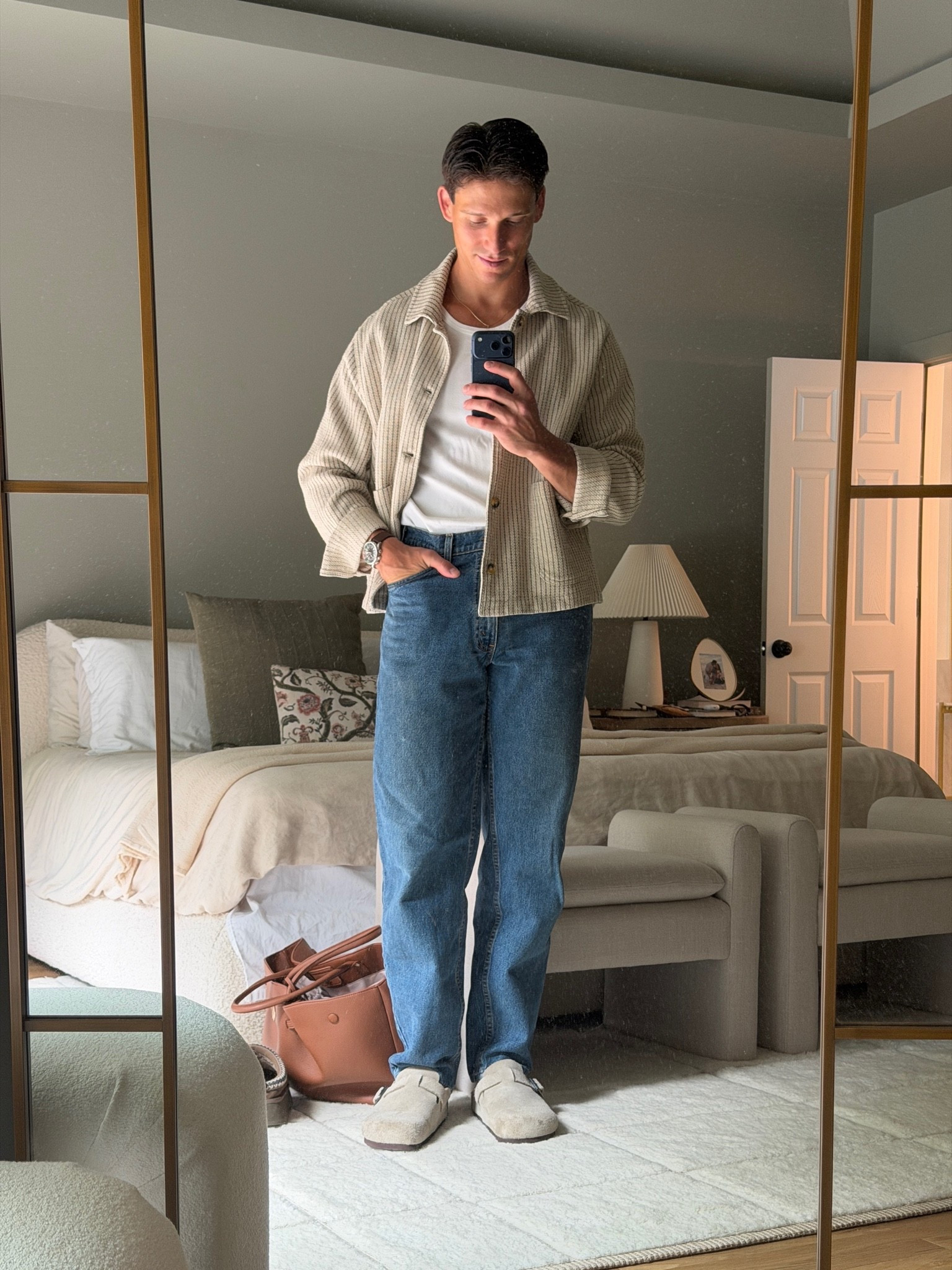 Today’s outfit - I wear this tank all the time in the summer. Love this linen cotton shirt overshoot from Percival. Wish I could link the exact jeans but they’re old Levi’s 560’s I found on eBay!

#LTKootd #LTKMens