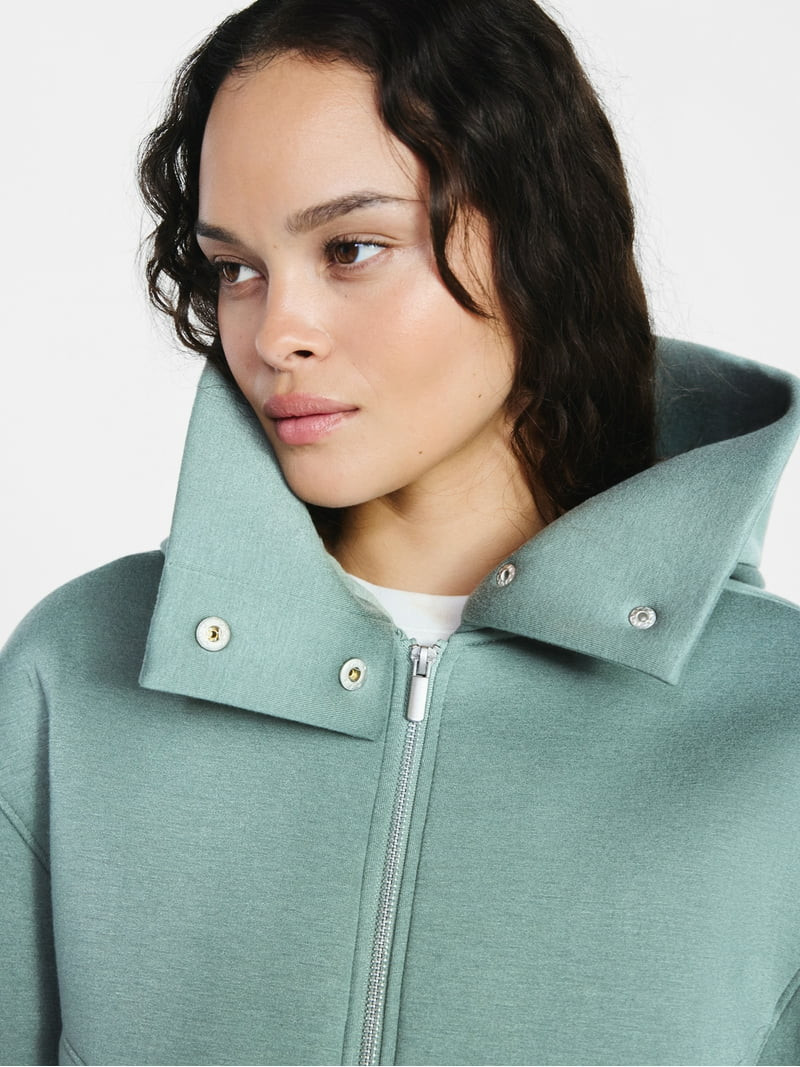 Scoop Women's and Women's Plus Neoprene Fleece Oversized Jacket with Hood, Sizes XS-4X | Walmart (US)