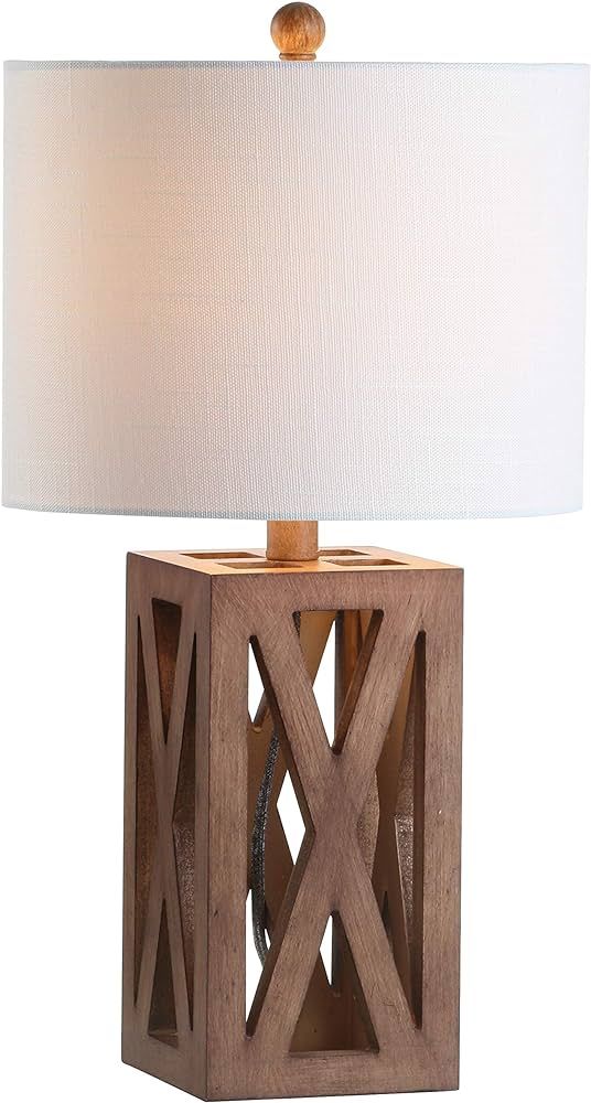 JONATHAN Y JYL1062A Stewart 21.5" Wood LED Table Lamp Industrial French Country Rustic Bedside De... | Amazon (US)