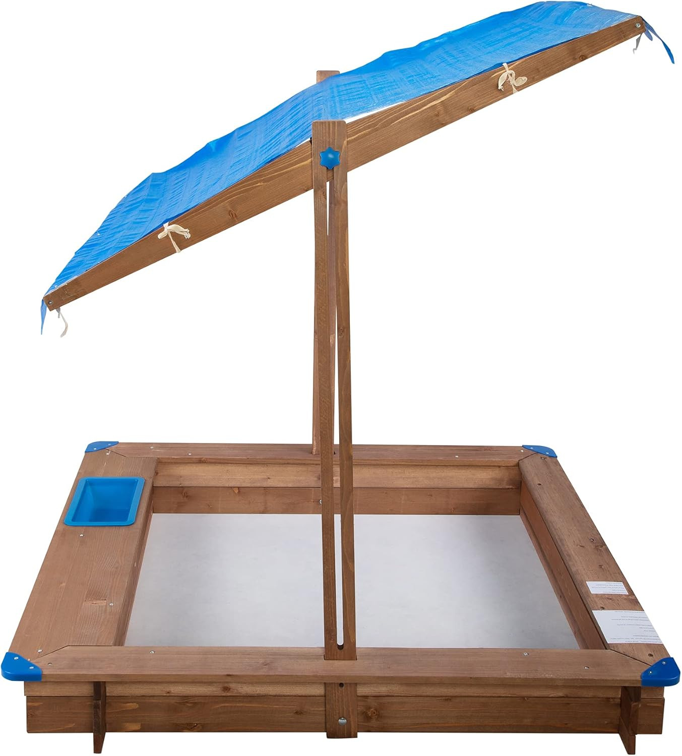 TOBBI Kids Outdoor Cover Wooden Sandbox, Sandpit with Toy Bin and Adjustable Canopy Shade, Children  | Amazon (US)