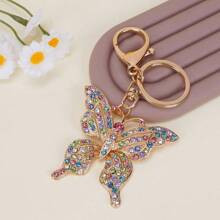 pc New Fashion Butterfly Shaped Rhinestone Decoration Bag Pendant Keychain Suitable For Various Daily Scenarios | SHEIN