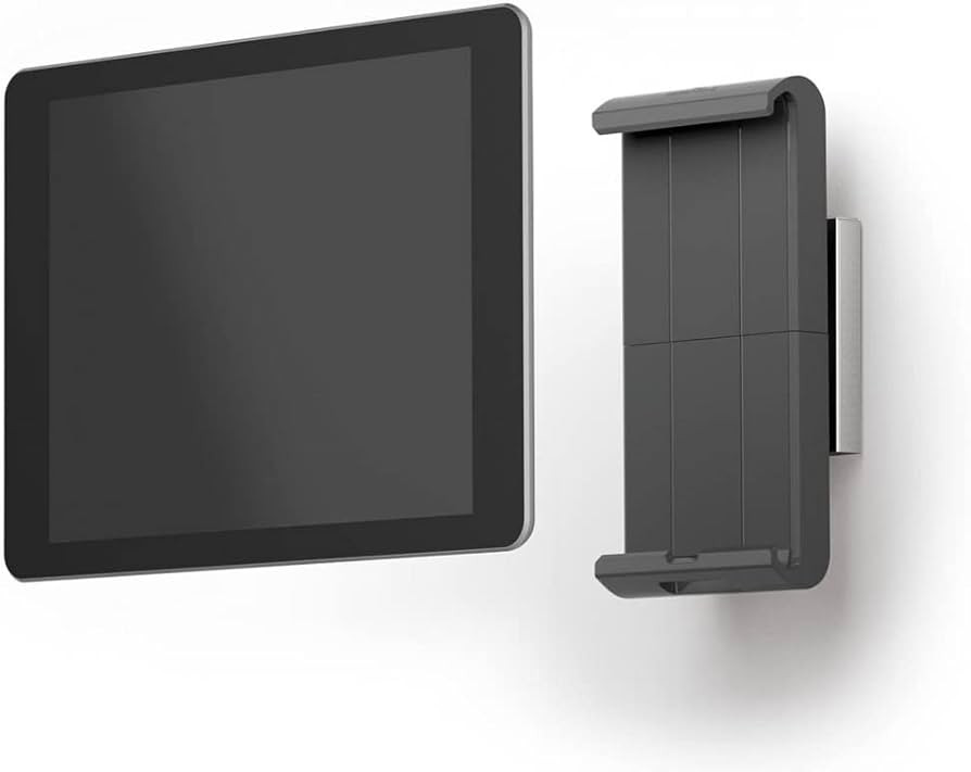 Durable Wall-Mounted Tablet Holder, Silver/Charcoal Gray | Amazon (US)
