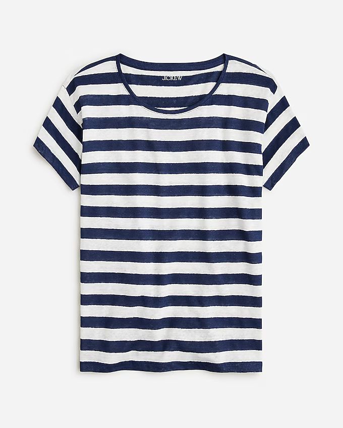 Relaxed linen T-shirt in stripe | J.Crew US