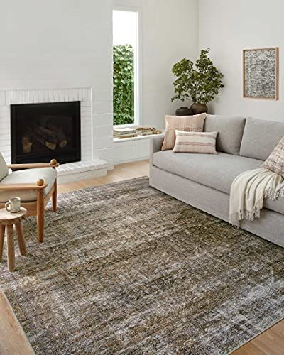 Amber Lewis x Loloi Billie Collection BIL-06 Tobacco / Rust 8'6" x 11'6" Area Rug | Amazon (US)