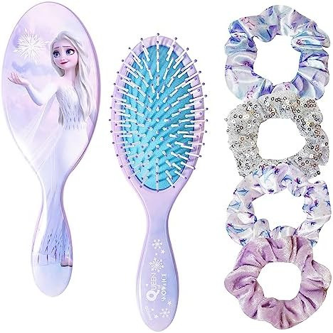 Frozen Princess Elsa Hair Accessory 5 Pcs Set - 1 Regular 9 inch Frozen Hairbrush & 4 Frozen Scru... | Amazon (US)
