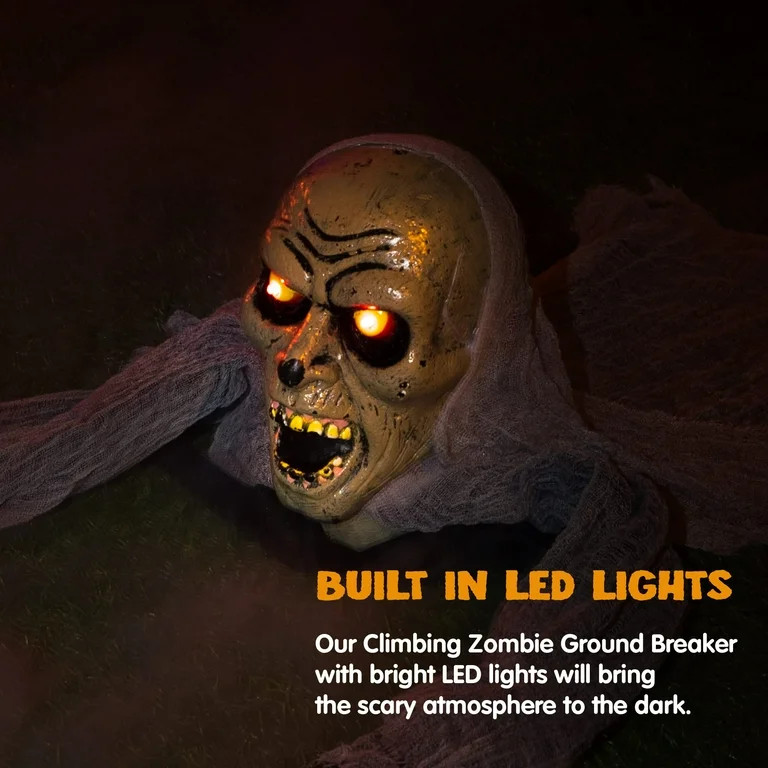 SYNCFUN Halloween Groundbreaker Halloween Decorations Zombie with Sound and Flashing Eyes,Outdoor... | Walmart (US)