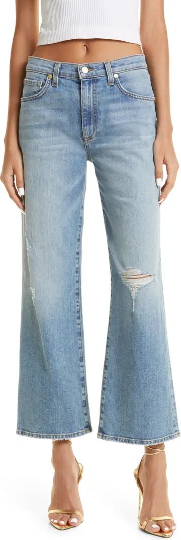 Ramy Brook Angela Ripped Crop Flare Jeans | Nordstrom | Nordstrom