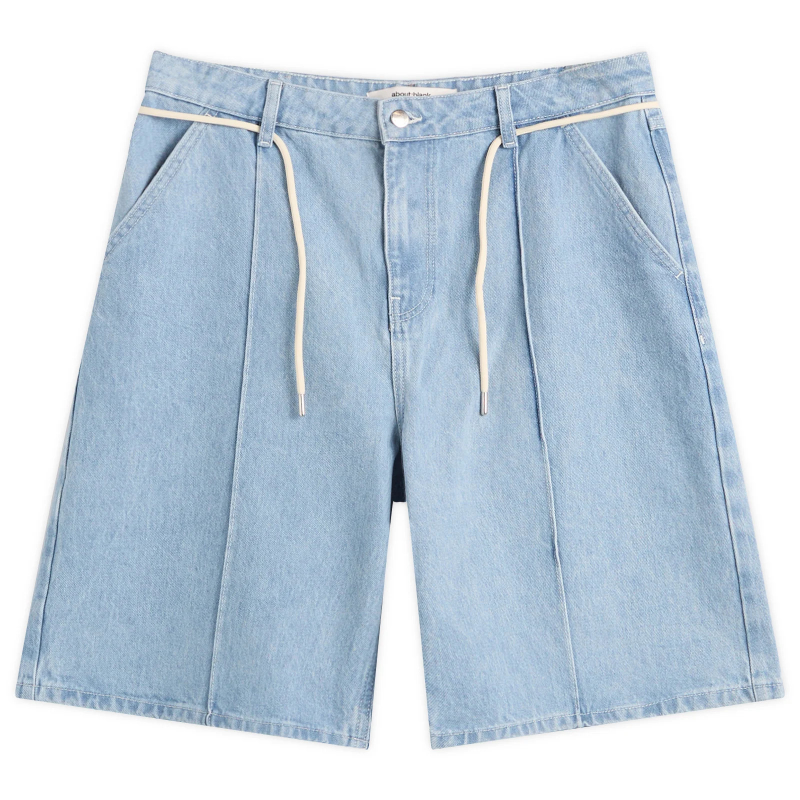 about:blank Men's Wide Denim Short in Mid Wash Blue, Size X-Large | END. Clothing