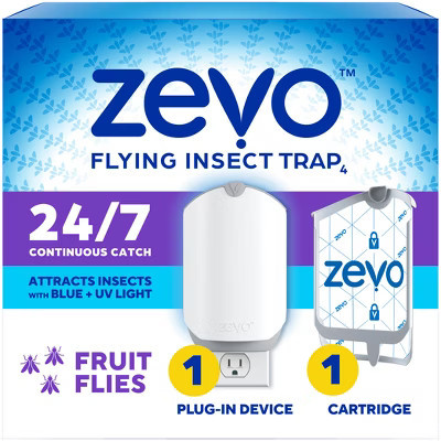Zevo Flying Insect Indoor Light Fly Trap Starter Kit, Catches House Flies, Fruit Flies, Gnats, & More - 1 Trap + 1 Refill | Target