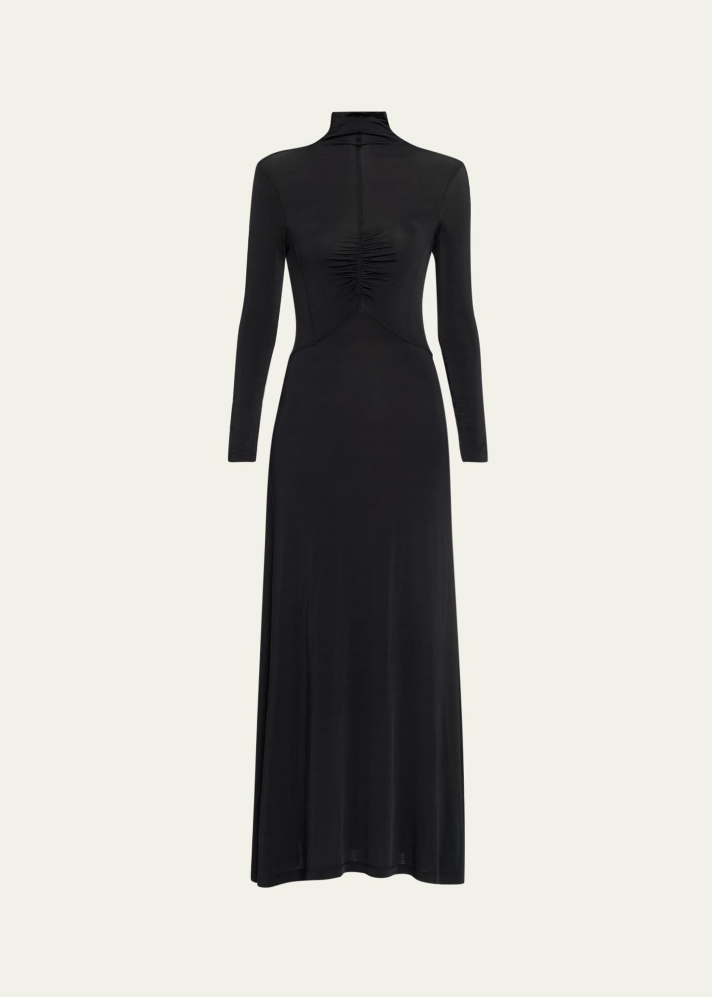 Ulla Johnson Koa Ruched Jersey Turtleneck Maxi Dress | Bergdorf Goodman