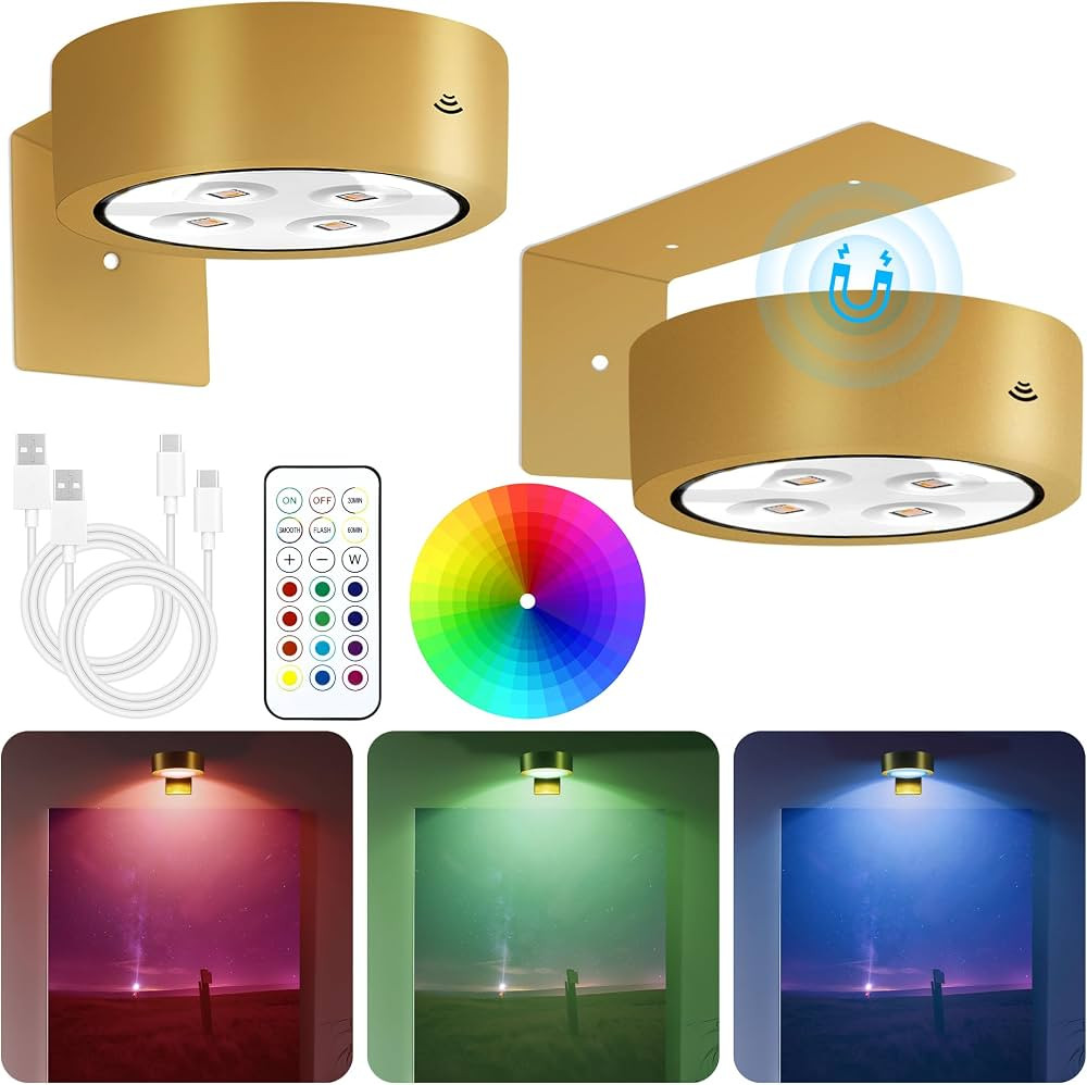 Rechargeable Battery Picture Light, 13 RGB Color Changing Led Art Display Light for Picture Frame... | Amazon (US)