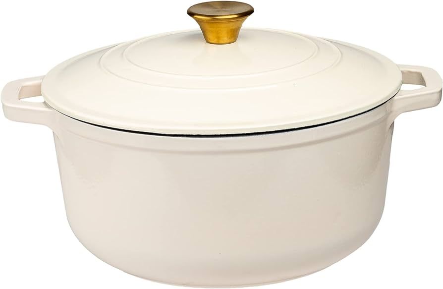 Lexi Home Cast Iron Enameled Dutch Oven Pot with Lid 6 qt, Sauce Pan, Pasta Server, Stove Top Pot... | Amazon (US)