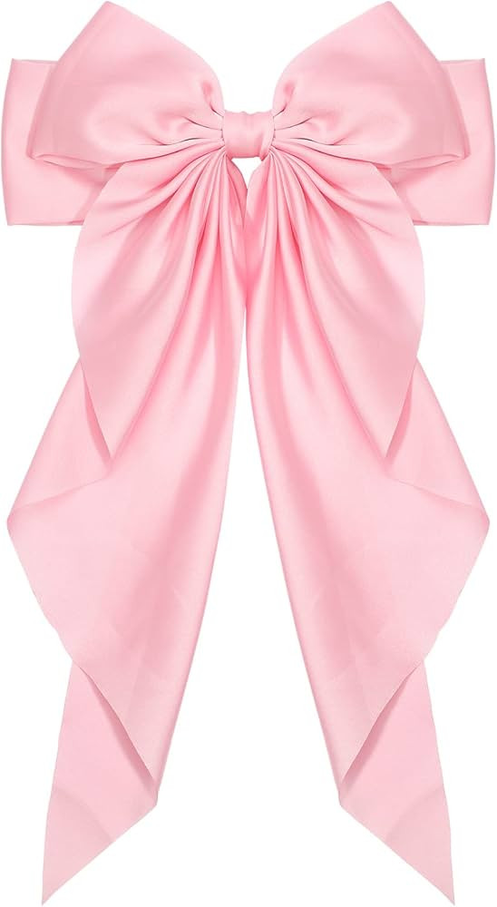 1PC Satin Hair Bows for Women Large Hair Barrettes Ribbon for Girls Giant Long Bow Hair Clips Pon... | Amazon (US)