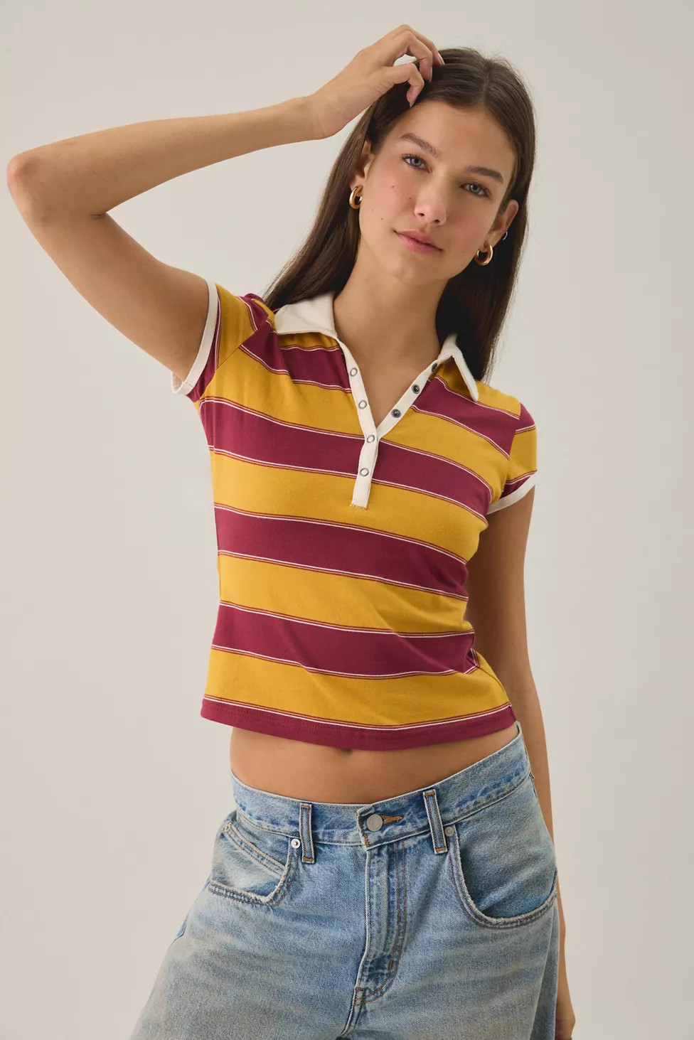 BDG Dorm Room Cotton Polo Baby Tee | Urban Outfitters (US and RoW)