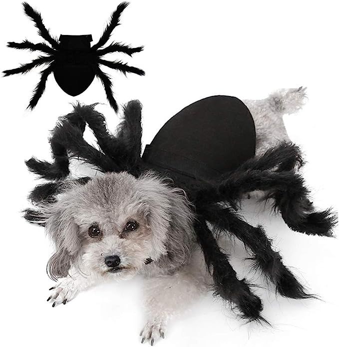 Malier Halloween Dogs Cats Costume Furry Giant Simulation Spider Pets Outfits Cosplay Dress up Co... | Amazon (US)