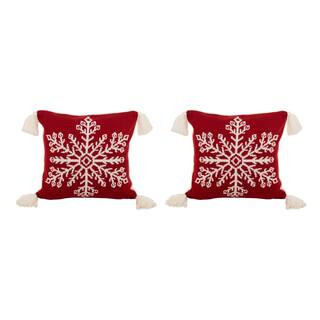 Glitzhome® Knitted Snowflake Red Pillow Covers, 2ct. | Michaels Stores