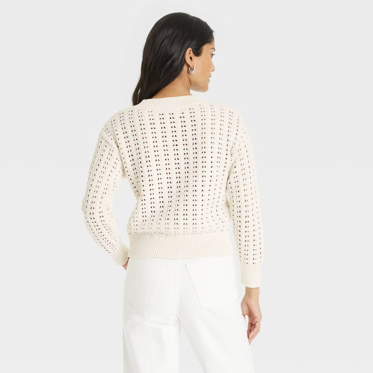 Women's Openwork V-Neck Pullover Sweater - Universal Thread™ | Target